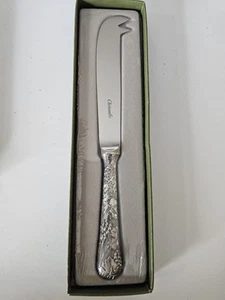 Coltello formaggio Christofle placcato argento 2 punte manico inciso con scatola originale - Foto 1 di 9