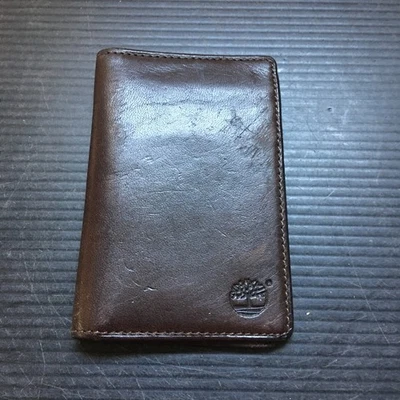 Cartera de cuero genuino marrón plegable Timberland Premium de colección de los años 90 4" L Foto 1 de 4