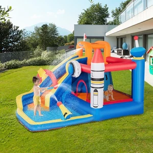 Casa de rebote inflable Crayon 5 en 1 patio trasero, tobogán acuático inflable para niños - Imagen 1 de 11