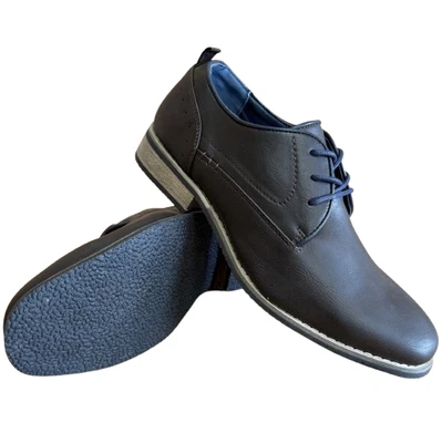 STALLION Herren Smart Kunstleder Schuhe Hochzeit Schnürschuhe Brogue Derby Büro Oxford Schuhgröße