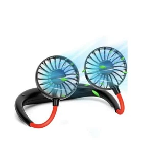Portable Hanging Neck Sports Fan, Hands Free Personal Wearable Fan USB Recharge - Picture 1 of 13