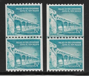 Scott #1054A 1.25c Small and Scarce Large Hole LINE Pair Varieties, Cat $92.25 - Picture 1 of 1