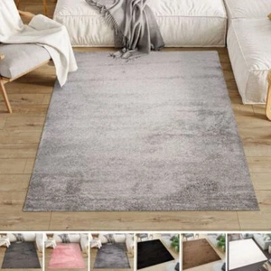 Alfombra de pelo largo gris peludo marrón monocromo moderno salón suave ECOTEX - Imagen 1 de 73