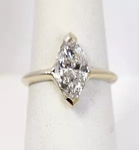 IGI, 1,64ct, Solitär Lab-Grown Marquise Diamant Verlobungsring, 14K Gelbgold - Bild 1 von 11