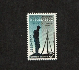 1961-5 U.S Commem CIVIL WAR CENTENNIAL-APPOMATTOX 4c Sc#1182 M/NH/OG GEM! - Picture 1 of 1