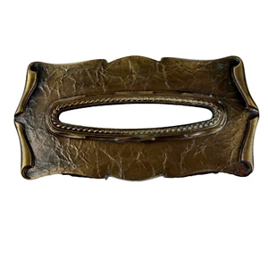 Amerock Carriage House Tissue Box Cover Vtg 1970's Antiqued Brass Retro - Picture 1 of 9