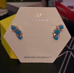 Bomb Party OG Earrings RBP6784 Scattered Shimmer Rose Gold Plating No OG Box - Picture 1 of 2
