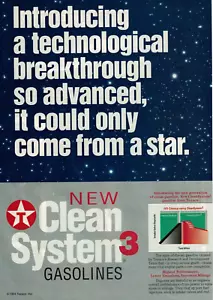 1994 Vintage Print Ad Texaco New CleanSystem3 Gasoline IVD Cleanup Graph Star - Picture 1 of 2