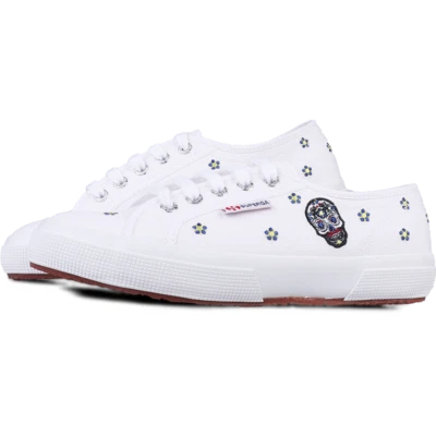 Superga Womens 2750 Daniela Sneakers 8 Chicas Latinas White Sugar Skull  - Image 1 of 4