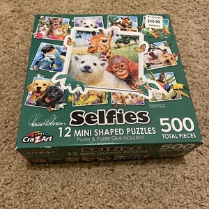 Cra-Z-Art Mini Shaped Animal Puzzles Selfies Includes Poster & Glue (10 Puzzles) - Picture 1 of 3