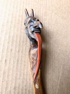 Edwardian Folk Art Page Turner w/ Devil, Satan Head, 1880-90 - Picture 1 of 9