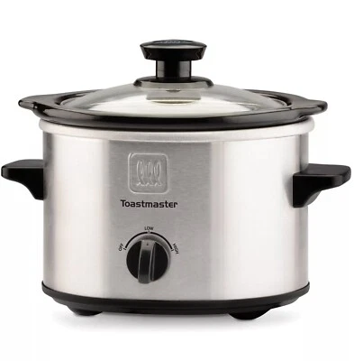 Toastmaster SLOW COOKER 1.5-qt Stainless Steel Removable Stoneware w/Glass Lid - Image 1 of 4