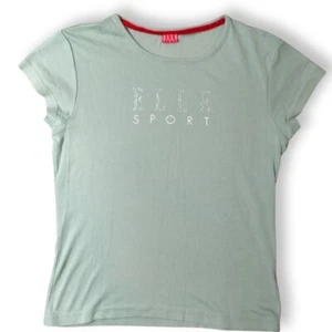 Elle Sport Vintage Y2K Spell Out Mock Neck Sleeveless Gym Tee T Shirt 12 M - Picture 1 of 3