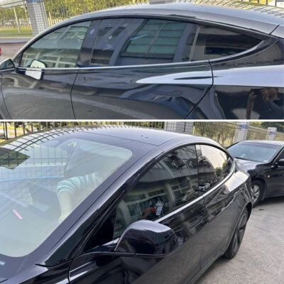 Chrome Delete Blackout Overlay For Tesla Model 3 2017-2022 Window Trim - Image 1 of 4