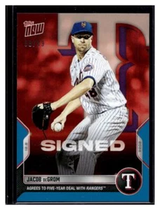 2022 Topps Now Offseason #OS-41 Jacob deGrom Blue Parallel Card #d /49 - Picture 1 of 2
