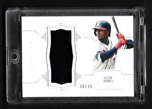 OZZIE ALBIES 2020 TOPPS DEFINITIVE COLLECTION GAME USED HELMET RELIC CARD 30/35