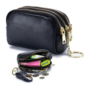 Women's Wallet Change Purse Leather Mini Wallet Zipper Small Coin Bag Keychain - Picture 1 of 10