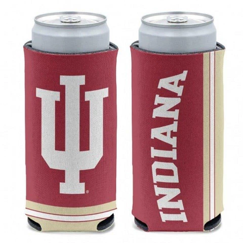 Indiana Hoosiers 12oz Slim Can Cooler [NEW] NCAA Beer Seltzer Coozie Claw Holder Cover