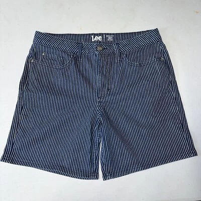 LEE Dark Blue stripe denim Shorts Women's SIZE 10 - Image 1 of 4