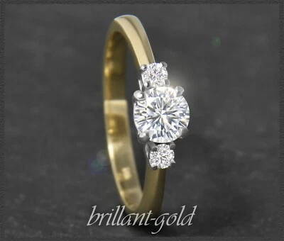 Diamant Ring aus 585 Gold mit 0,65ct; Solitär Brillant 0,54ct, River; 14 Karat! - Bild 1 von 4