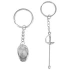 2 Pcs Fencing Key Fencer Hanging Keychain Small Pendant Backpack