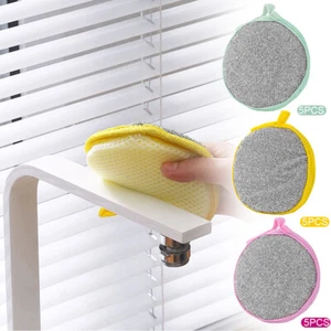 5pcs Reusable Double Side Sponge Dish Washing Scour Kitchen Cleaning Tool - Picture 1 of 19