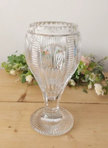 Large American Cut Glass Trophy Goblet Chalice Heavy Vase 26cm - Picture 1 of 7