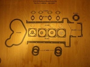 1914-15 Henderson Motorcycle Motor Gasket Set - Antique Reproduction - Picture 1 of 1