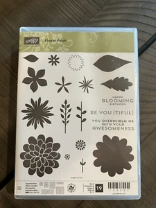 Stampin Up Flower Patch Stamp Set Photopolymer Unmounted New Condition 19 Stamps - Picture 1 of 7