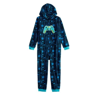 Cuddl Duds Video Gam One Piece Pajamas Union Suit Costume Hoodie Boys 4 5 XS NEW Foto 1 de 2