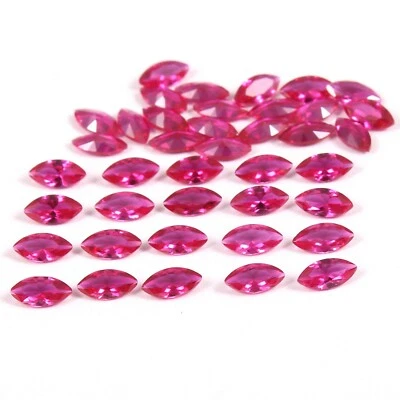 AAA 2.50x5 MM Natural Mozambique Red Ruby Loose Marquise Gemstone Cut Lot 50Pcs - Image 1 of 4