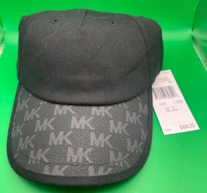 NEW Michael Kors Monogram MK Logo Baseball Cap Hat - Adjustable, BLACK - Picture 1 of 2