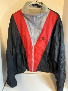 Vintage PGA Tour Windbreaker Jacket Full Zip Men's Black Red Gray Lined Size XL - Picture 1 of 5
