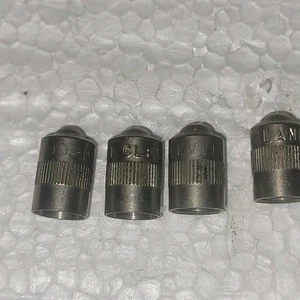 4 Vintage Metal Dill Tire Valve Caps Cleveland Car Part - Picture 1 of 2