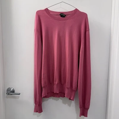 Suéter de algodón de lujo Tom Ford $1,250 nuevo con etiquetas en flamenco | Talla 54 Foto 1 de 4