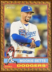 Topps Heritage Mookie Betts 2025 #487 color del año SSP/76 EX-NM+ LEER - Imagen 1 de 12