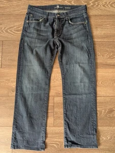 7 FOR ALL MANKIND Austyn Mens Jeans Blue Relaxed Straight Stone Wash W32 L28 - Picture 1 of 9