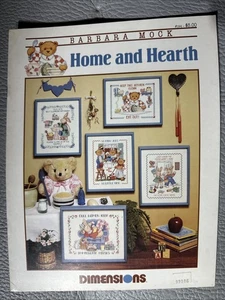 Home and Hearth Cross Stitch Barbara Mock Dimensions Bunnies Rabbits Bears - Picture 1 of 1