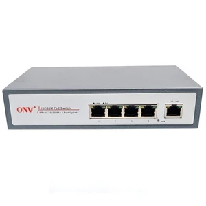 ONV Ethernet 65W 10/100M 4+1 porte switch PoE ONV-POE31004PN IEEE802.3af - Foto 1 di 6