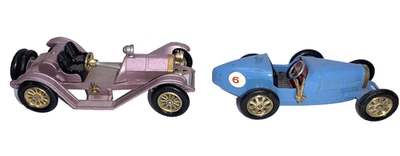 Lesney Matchbox Modelos Antaño 1926 #6 Azul Bugatti y 1913 #7 Lavanda Mercer Foto 1 de 4
