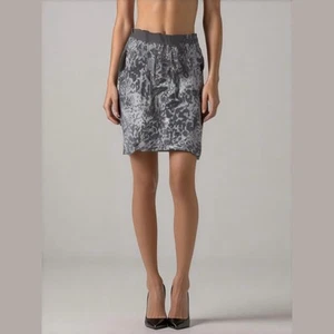 Worth Skirt Woman's 4 Purple Brown 100% Silk NEW Drape Front Animal Print - Picture 1 of 14