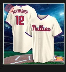 cute, Schwarber No.12 Phillies team baseball jersey - jersey for fan, jersey - Picture 1 of 2