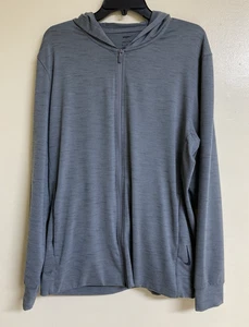 Men's Hooded Jacket Nike Yoga Full Zip Size Medium Pockets Gray Dri-Fit - Picture 1 of 18