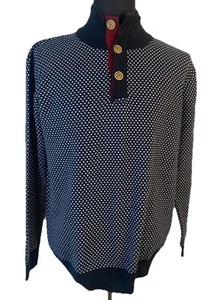 Sir Raymond Taylor Golf Sweater Mens XL Black Birdseye Cotton 1/4 Button - Picture 1 of 12