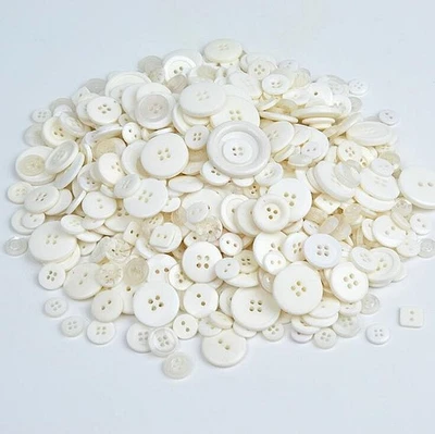 100Pcs Round Resin Buttons for Sewing Apparel DIY Craft Arts Handmade Mixed Size - Image 1 of 4