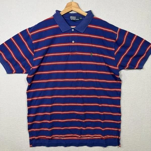 Polo Ralph Lauren polo uomo XXL blu rosso a righe cotone grande pony - Foto 1 di 6