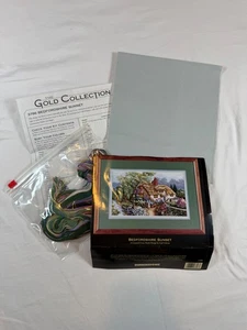 Bedfordshire Sunset Cross Stitch Carl Valente Vintage 90s Dimensions Kit Home - Picture 1 of 13
