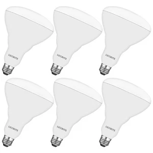 Luxrite BR40 LED Light Bulbs, 13W=85W, Warm White, Dimmable, 1100LM, E26 6 Pack - Picture 1 of 7