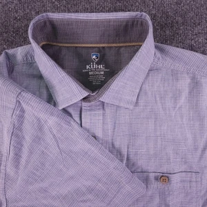 Kuhl Shirt Mens Medium Blue Short Sleeve Button Up Hiking Travel Style 7460 - Picture 1 of 10