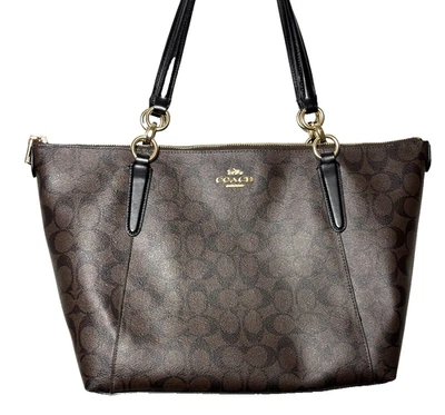 Bolso de Mano Coach Ava Signature F58318- 16.75 x 9.75 x 5 Herrajes Dorados Cuero Tri Foto 1 de 4
